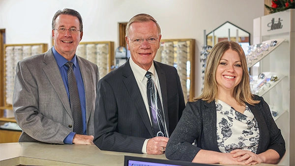Eye Doctors Gary M. Stremcha, Larry G. Obie, And Lindsey Wilson Smiling