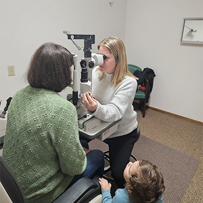 Eye Doctor Lindsey Wilson Examining Patients